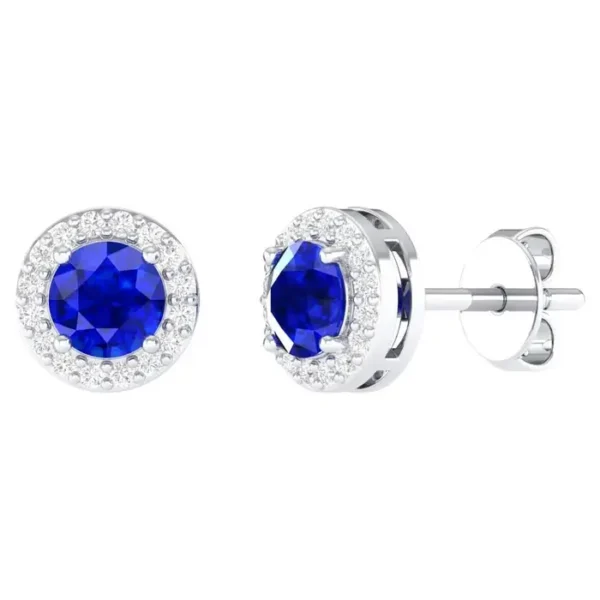 Sapphire Solitaire Stud Earrings in 18k Gold