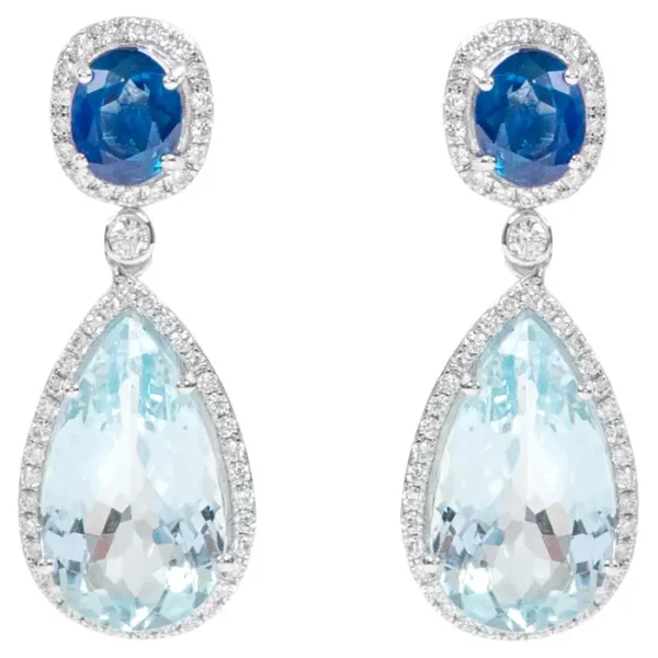 Aquamarine, Blue Sapphire and Diamond