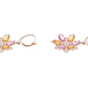Diamond and Sapphire Flower Earrings