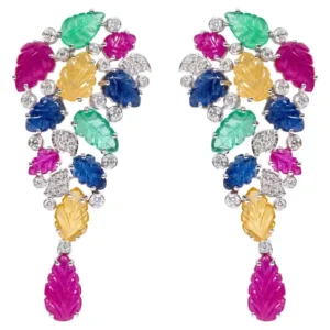 Diamond and Carved Ruby, Sapphire