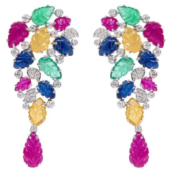 Diamond and Carved Ruby, Sapphire