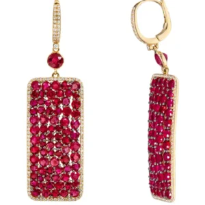 Ruby and Diamond Drop Earrings