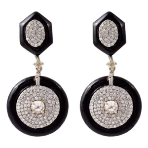 Diamond, Rose-Cut Diamond, and Black Onyx