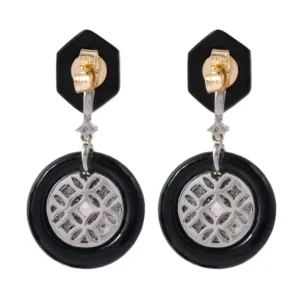 Diamond, Rose-Cut Diamond, and Black Onyx