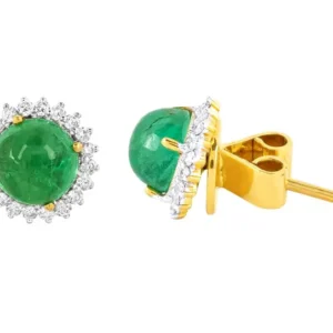 Diamond and Emerald Cocktail Stud Earrings