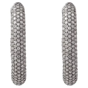 Victorian Style Diamond Huggies Earrings