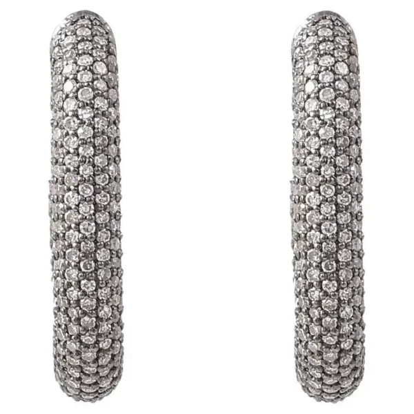 Victorian Style Diamond Huggies Earrings