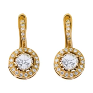 Rose-Cut Solitaire Diamond Drop Earrings