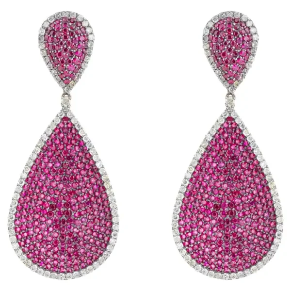 Diamond and Ruby Fashion Earrings