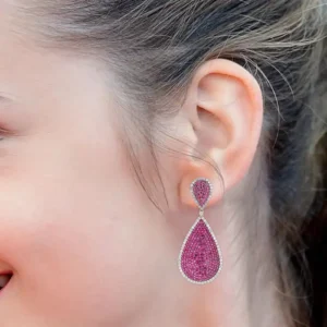 Diamond and Ruby Fashion Earrings