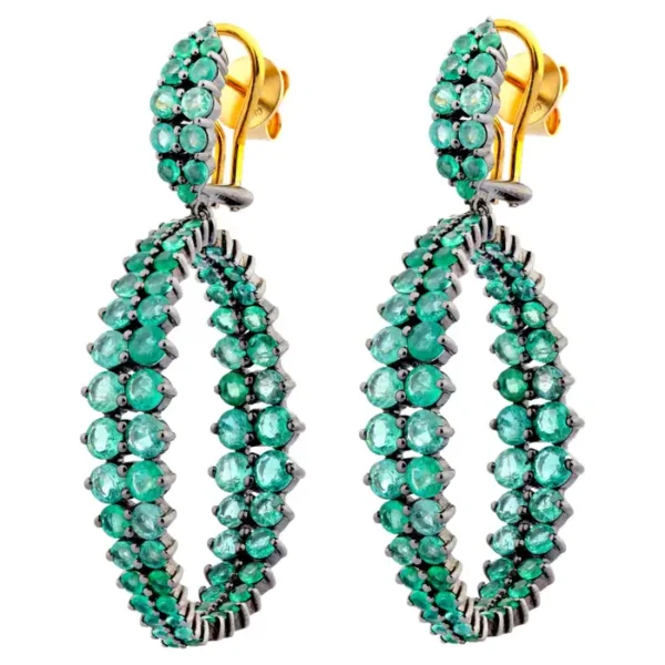 Emerald Hoop Earrings