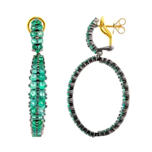 Emerald Hoop Earrings in Contemporary Style