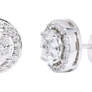 Diamond Cluster "Invisible-Setting" Stud Earrings
