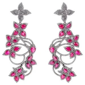 Diamond and Ruby Earrings