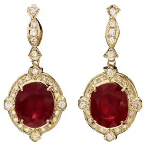 Ruby and Diamond Drop Earrings