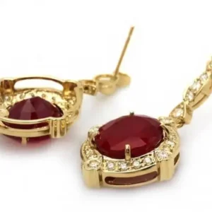 Ruby and Diamond Drop Earrings