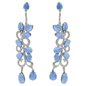 Diamond and Sapphire Dangle Earrings