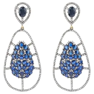 Diamond and Sapphire Cocktail Earrings